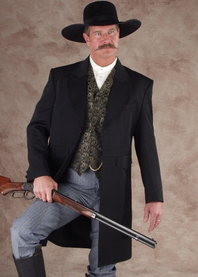 Mens Blk Frock Coat Jacket