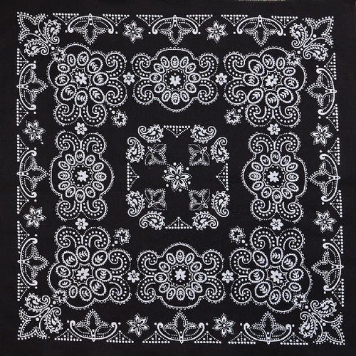 Oversized Black Paisley bandana