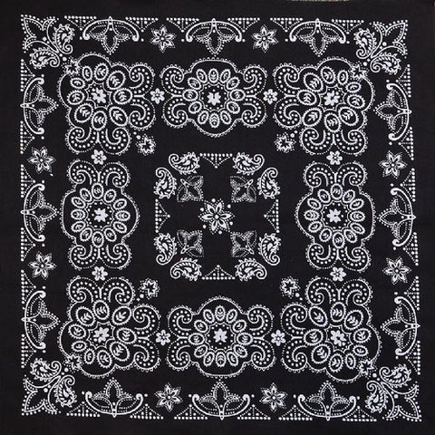Oversized Black Paisley bandana