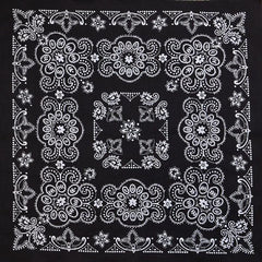 Oversized Black Paisley bandana