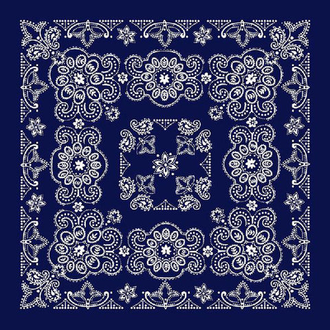Oversized Navy Paisley Bandana