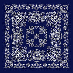 Oversized Navy Paisley Bandana