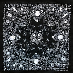 COTTON BANDANA BLK SKULL 4133