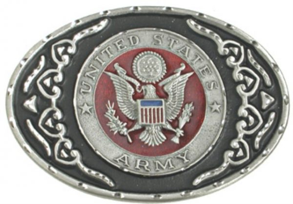 Us Army Red Diamond Cut Belt Buckle