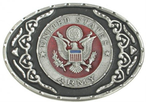 Us Army Red Diamond Cut Belt Buckle