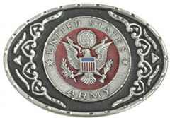 Us Army Red Diamond Cut Belt Buckle