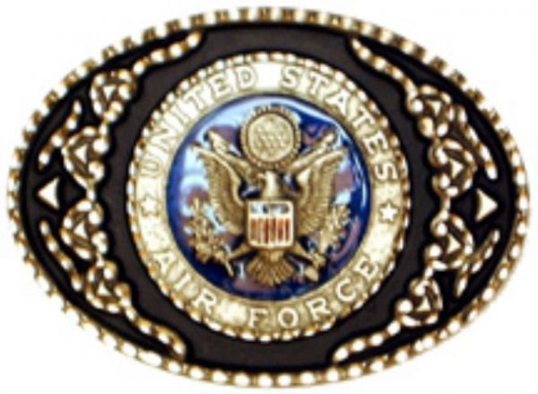 Us Air Force Blue Diamond Cut Belt Buckle