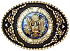 Us Air Force Blue Diamond Cut Belt Buckle