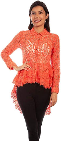 Hi/Lo Blouse Red Blouse