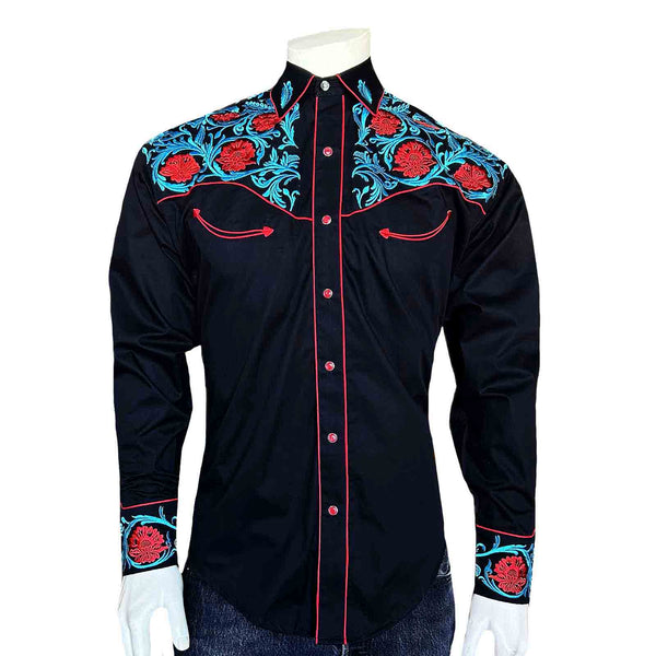 MEN VINTAGE EMBR. RED AND TURQ. 735