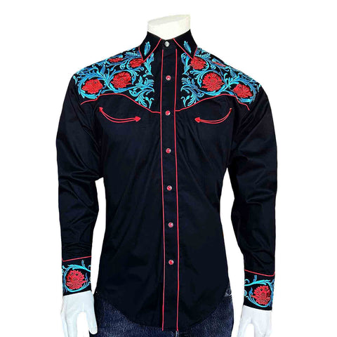 MEN VINTAGE EMBR. RED AND TURQ. 735