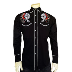 MAN SHIRT CHIEF SKULL BLK 6738