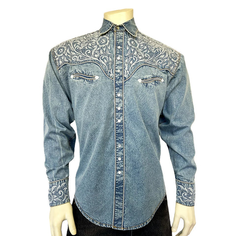 Man Vintage Embroidery Shirt 859