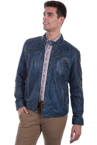 Denim Zip Front Jacket