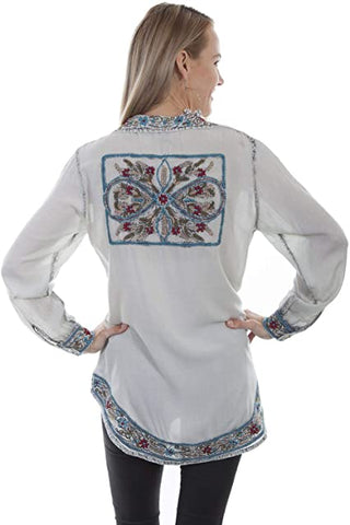 L/S Lace Up Blouse