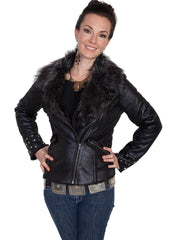 Ladies Studded Blk Jacket