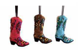 Western Flower Boot Ornament