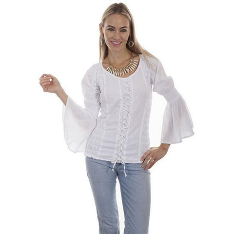 Lace Up Blouse White Blouse
