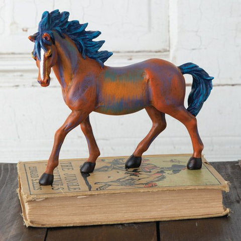 Multi Color Horse Statue on base  5805
