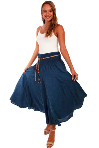 Dark Blue Acid Wash Skirt