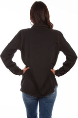 Colorful Emb. Co Black Blouse