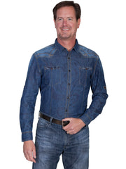 Denim Shirt With T Shirt