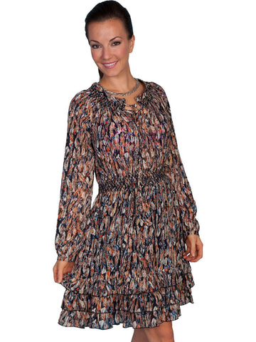 Feather Print Dress