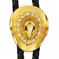 Silver/GOLD Hat With Crystals Bolo 5948