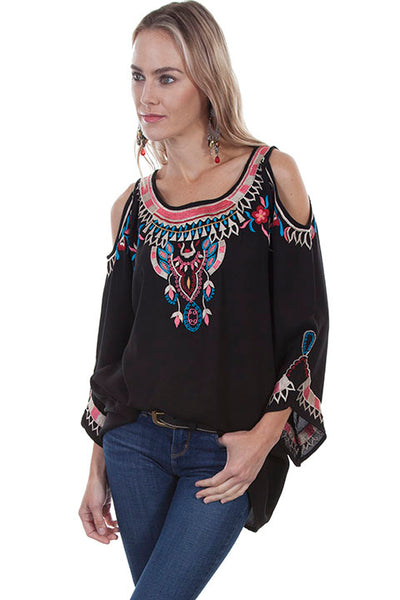 Cold Shoulder G Black Shirt