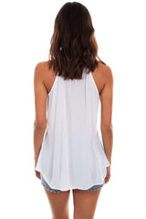 Tie Front Emb.R White Shirt