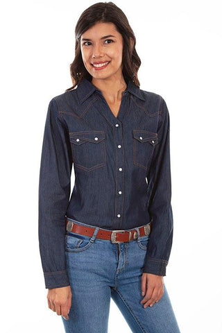 Ladies Denim Buttoned Shirt