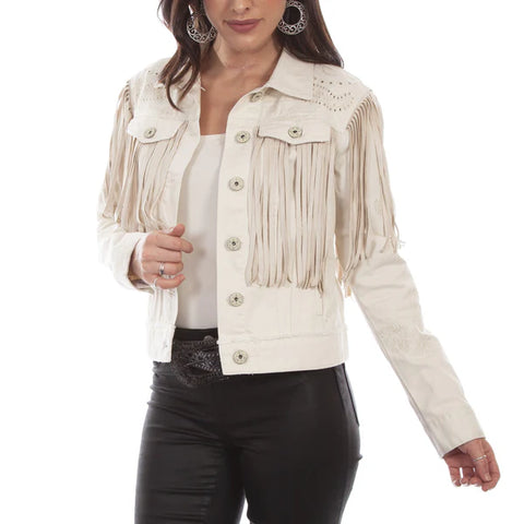 Ladies Fringe Denim Jacket