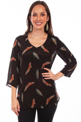 Feather Print Blouse