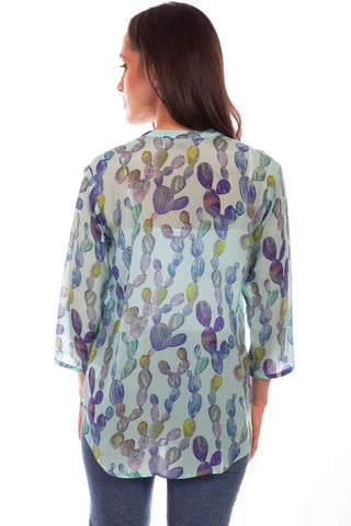 Button up Print Blouse