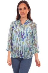 Button up Print Blouse