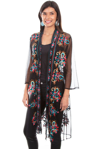 L/S Mesh Duster Blk Shirt
