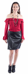 Ladies Leather Studded Skirt  1132