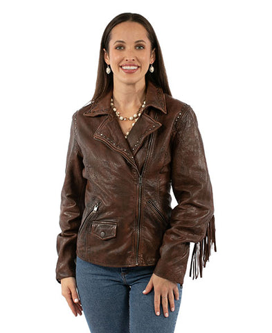 LD FRINGED JACKET 1162 BRN