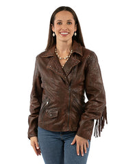 LD FRINGED JACKET 1162 BRN