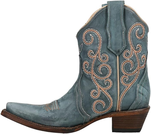 LD DISTRESSED BLUE EMBRO. ANKE   6068
