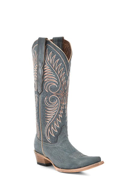 LD BLUE EMBR. SNIP TOE BOOT 6120