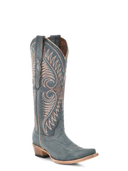 LD BLUE EMBR. SNIP TOE BOOT 6120
