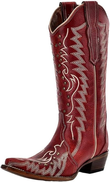 LD RED EMBROIDERED & STUDS 6117