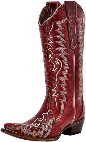 LD RED EMBROIDERED & STUDS 6117