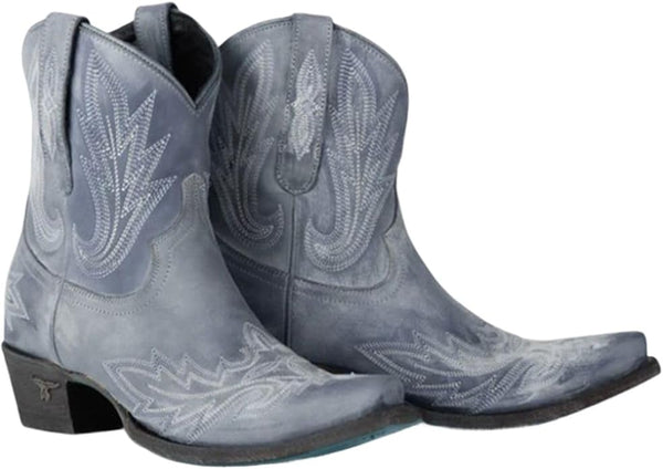 WM LANE BOOTIES BLUE SNIP TOE