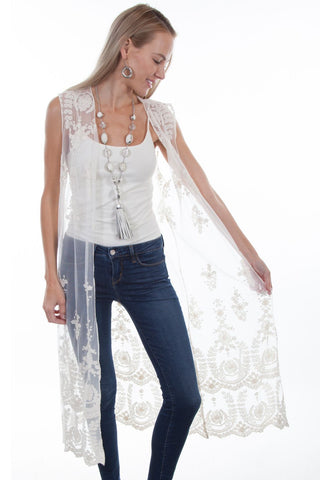 Ivory Lace Duster Shawl