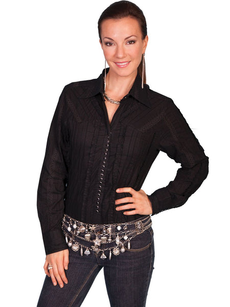 Lace Stripe Blouse Pants