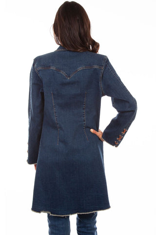 Lace Up Front & Denim Blouse