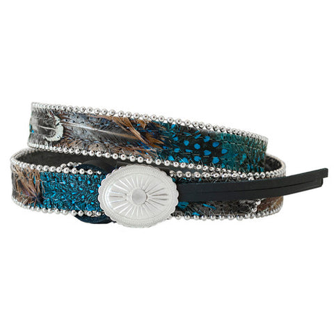 Blue Feather Hatband Adjustable Hat Band