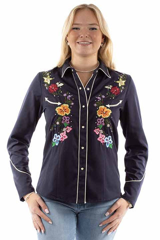WM BRIGHT FLORAL EMBRO. SHIRT 899